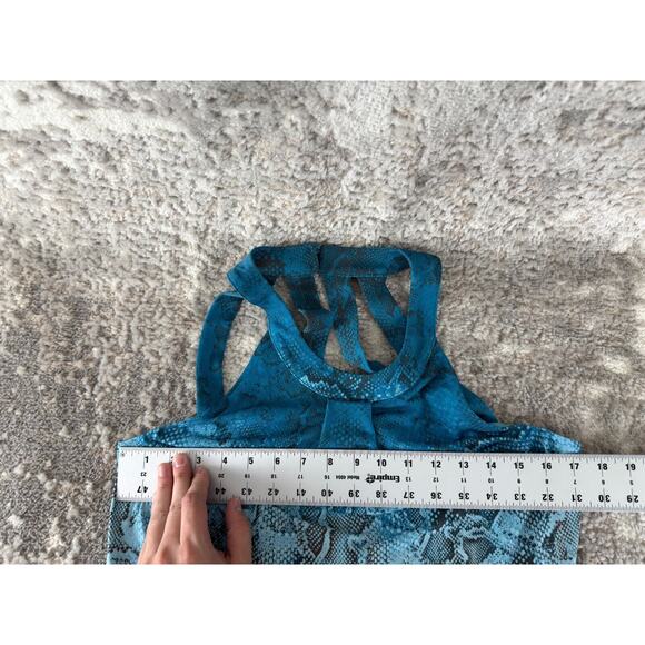 NEW White House Black Market Size M Snakeskin Print Ombre Cutout Back Dress Blue - Picture 4 of 9